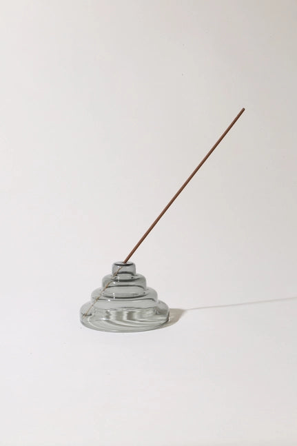 Glass Meso Incense Holder- Gray