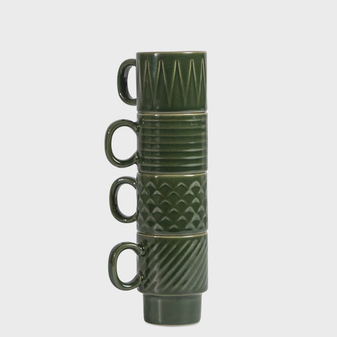Coffee & More Espresso Mug, 3 Ounces, Set of 4, Green