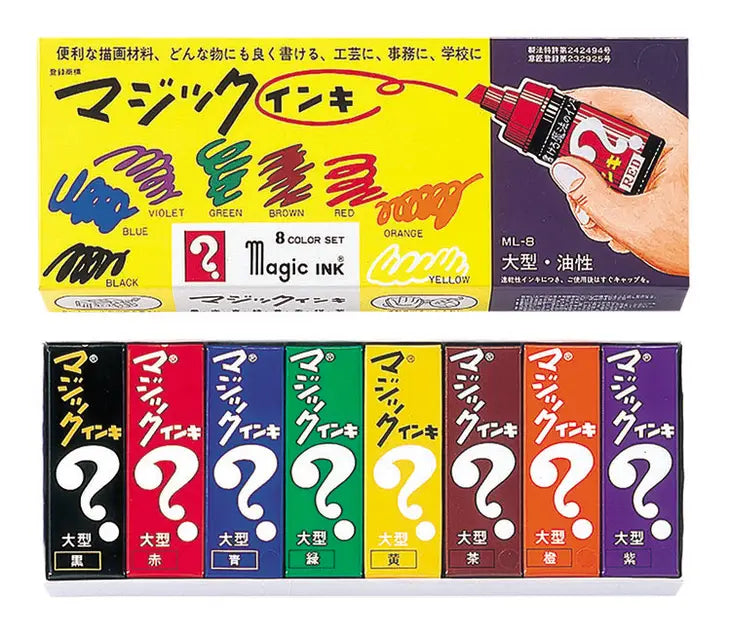 Magic Inki Marker for Drawing (Permanent Marker Set)- 8 colors