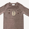 Bear Embroidered Long Sleeve Knit Baby Jumpsuit-Organic