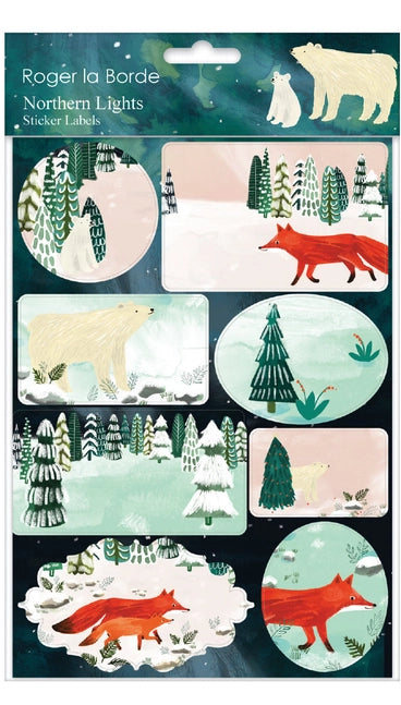 Northern Lights Sticker Labels Sheet