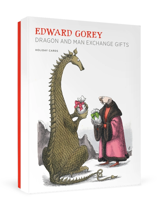 Edward Gorey: Dragon and Man Exchange Gifts Holiday Cards