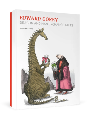 Edward Gorey: Dragon and Man Exchange Gifts Holiday Cards