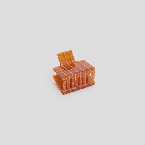 Chunks Midi Box Claw in Caramel Plaid