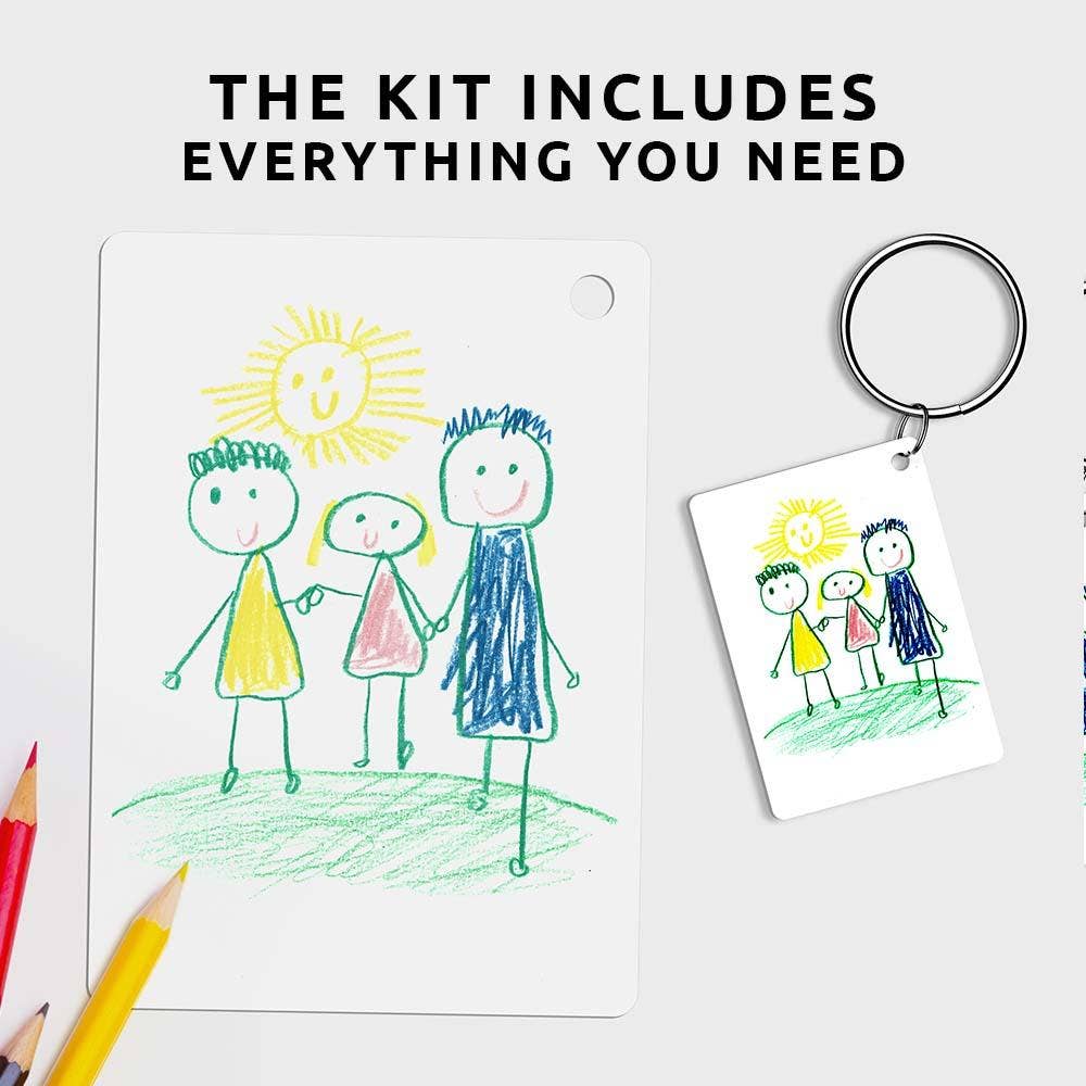 Drawing Shrink Keyring | Diy Personalized Keychain Craft Kit
