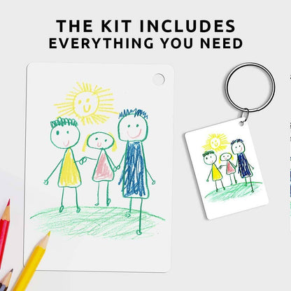 Drawing Shrink Keyring | Diy Personalized Keychain Craft Kit