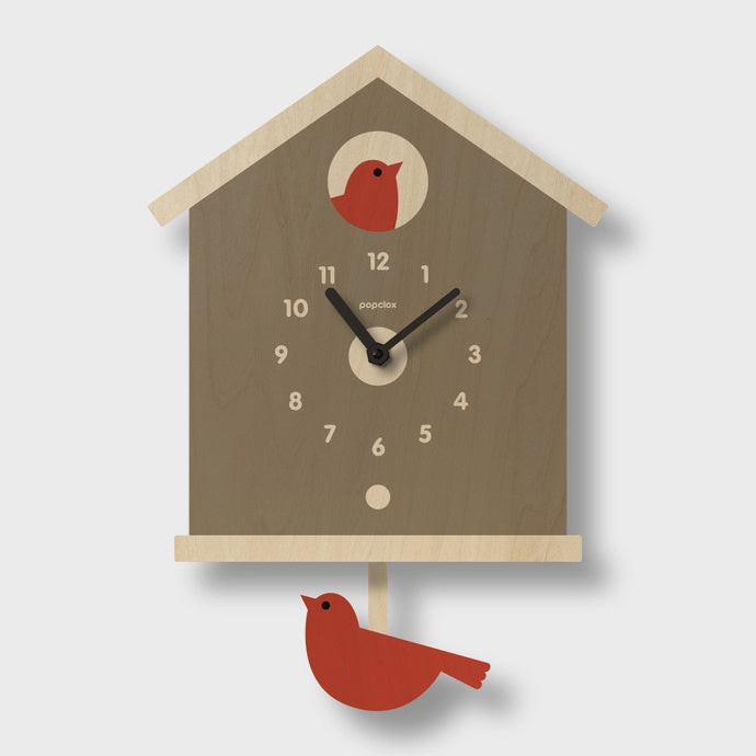 Popclox Birdhouse Pendulum Clock