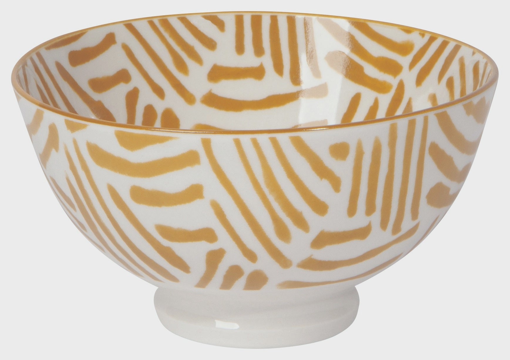 Ochre Lines Stamped Bowl 4 inch