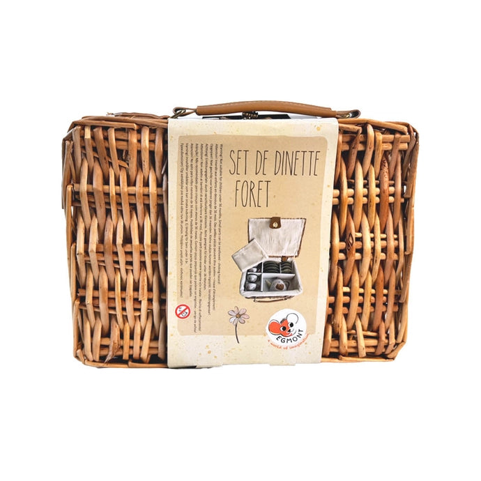 Tin Tea Set in Wicker Case