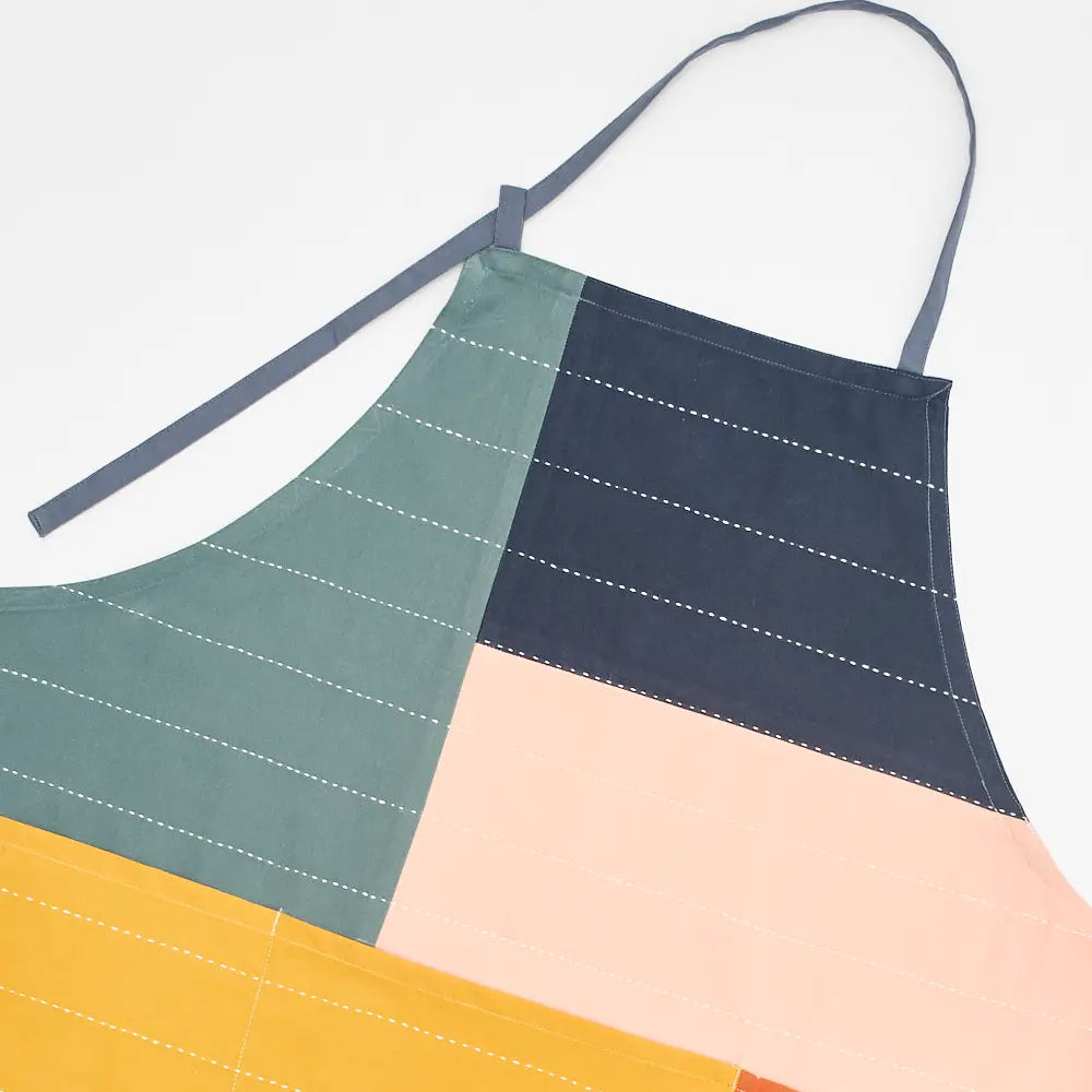 Anchal Colorblock Organic Cotton Bib Apron