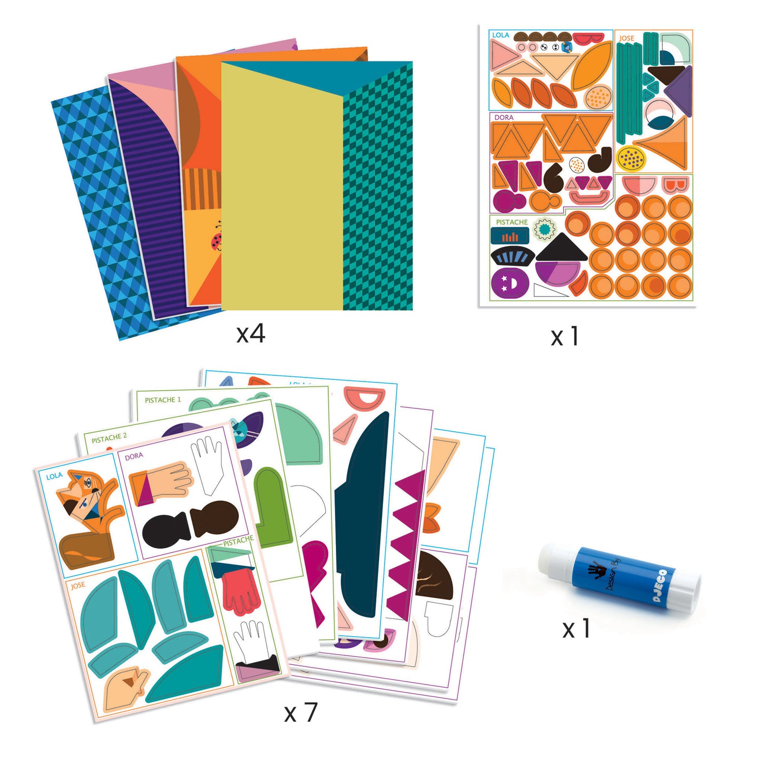 Djeco Square Heads Inspired by Picasso Sticker Collage Kit