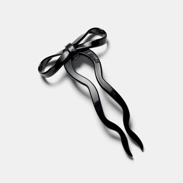 Chunks Large Bow Hairpin- Black