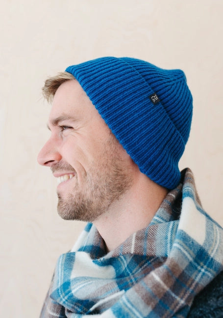 Cashmere &amp; Merino Beanie in Cobalt