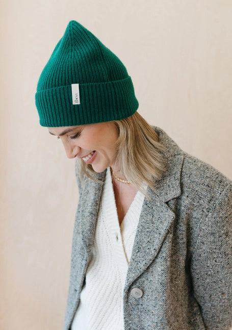 Cashmere &amp; Merino Beanie in Forest