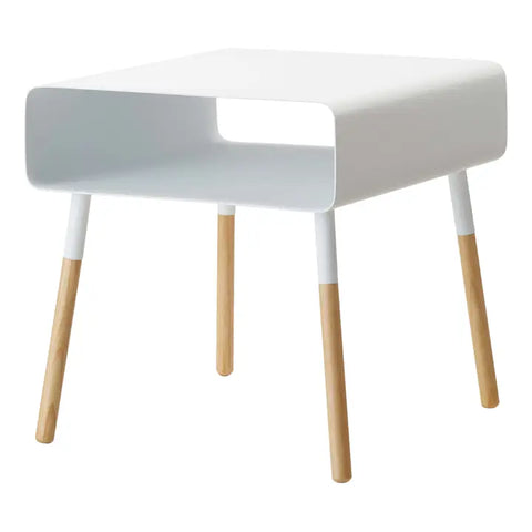 White Side Table with Shelf