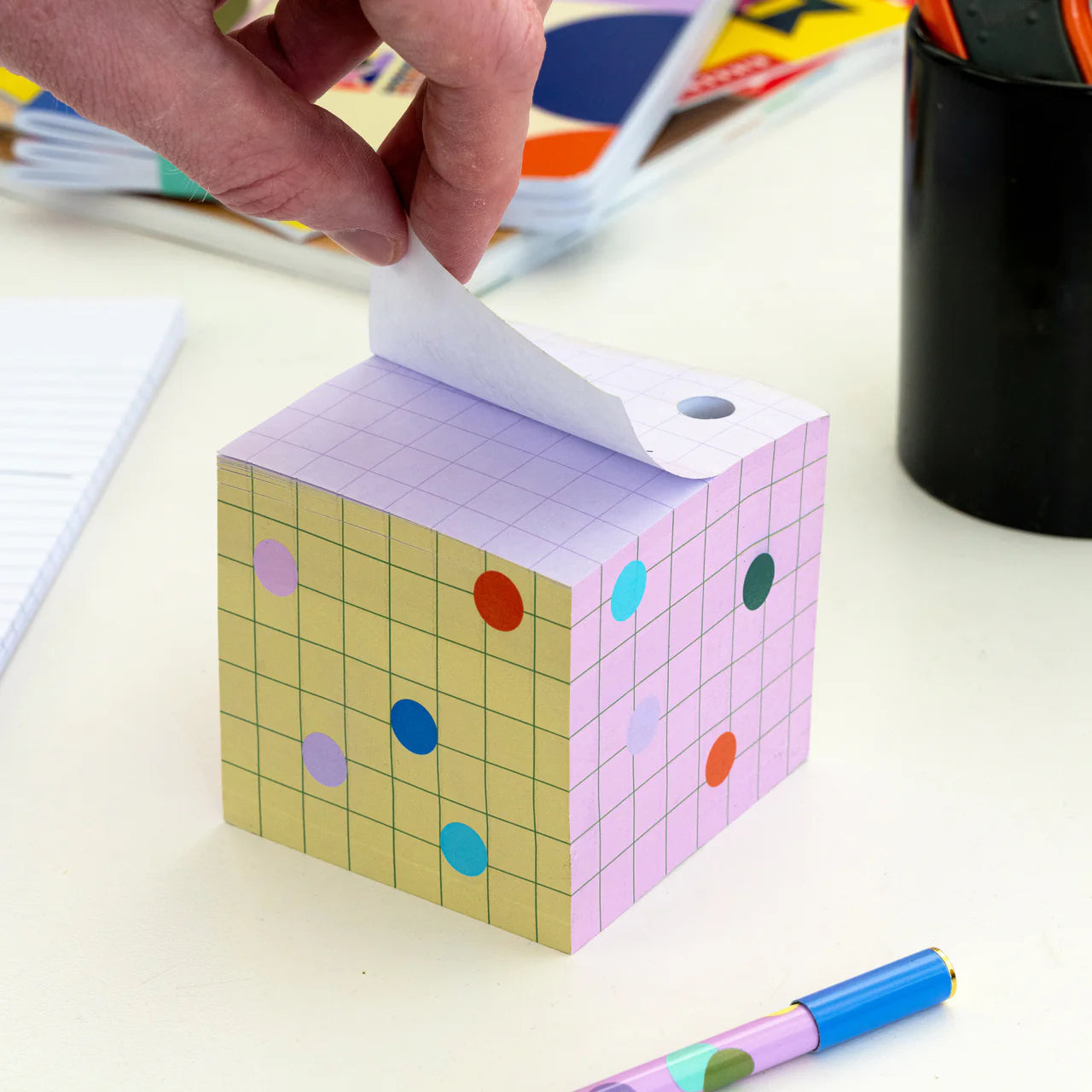Sticky Note Block with Pen Holder