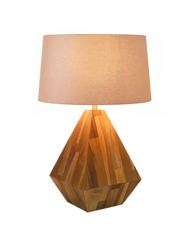 Diamond Teak Table Lamp- PICK UP ONLY