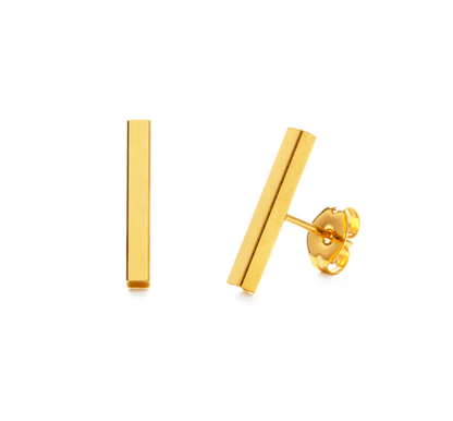 Gold Bar Stud Earrings