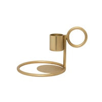 Candle Holder Double Ring- ST - Gold