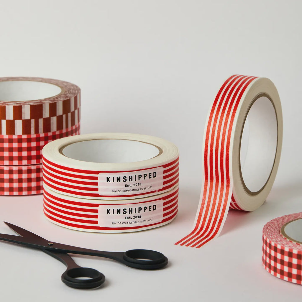 Kinshipped Red Horizontal Lines Tape