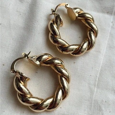 Chunky Braided Hoop Earrings