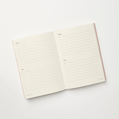 Kinshipped Red A5 Lay Flat 365 Undated Planner