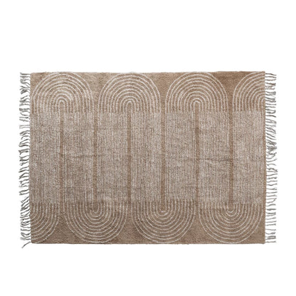 Cotton Tufted Rug with Pattern &amp; Fringe 5&