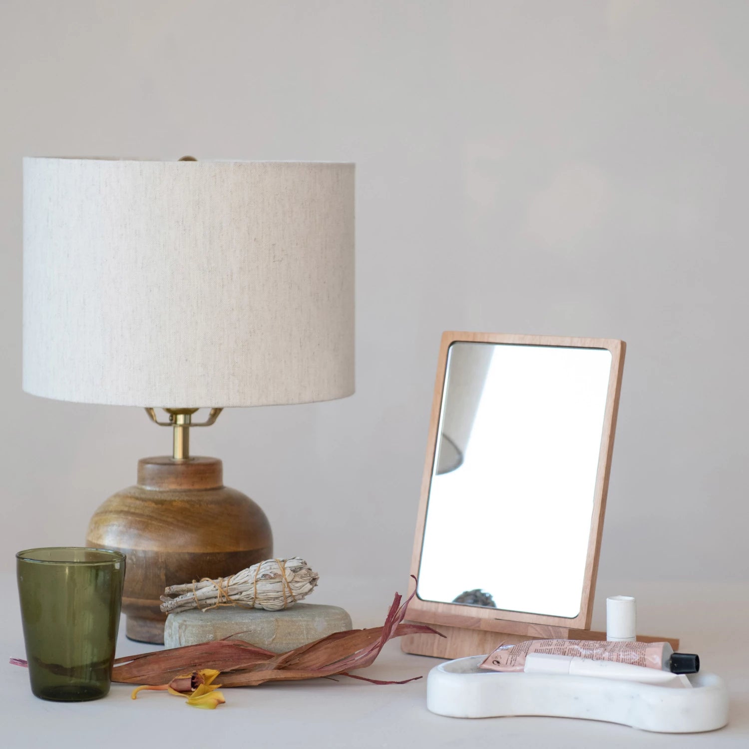 Rubberwood Interlocking Dresser/Desk  Mirror