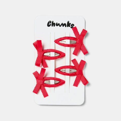 Bow Snap Clips- Cherry