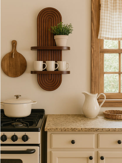 Arched Wood Wall Shelf