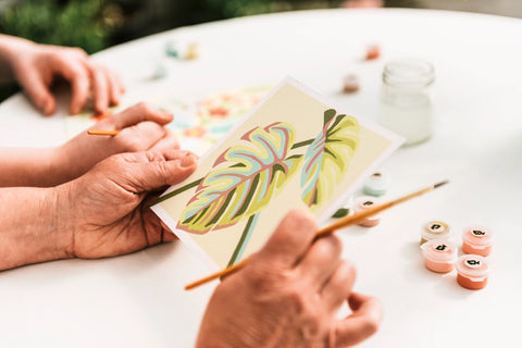 Monstera Leaves Mini Paint-by-Number Kit