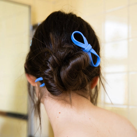 Large Bow Hairpin- Blue