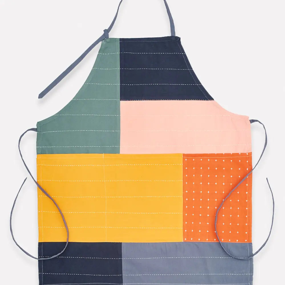 Anchal Colorblock Organic Cotton Bib Apron