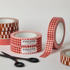 Kinshipped Red Gingham 50m Paper Tape