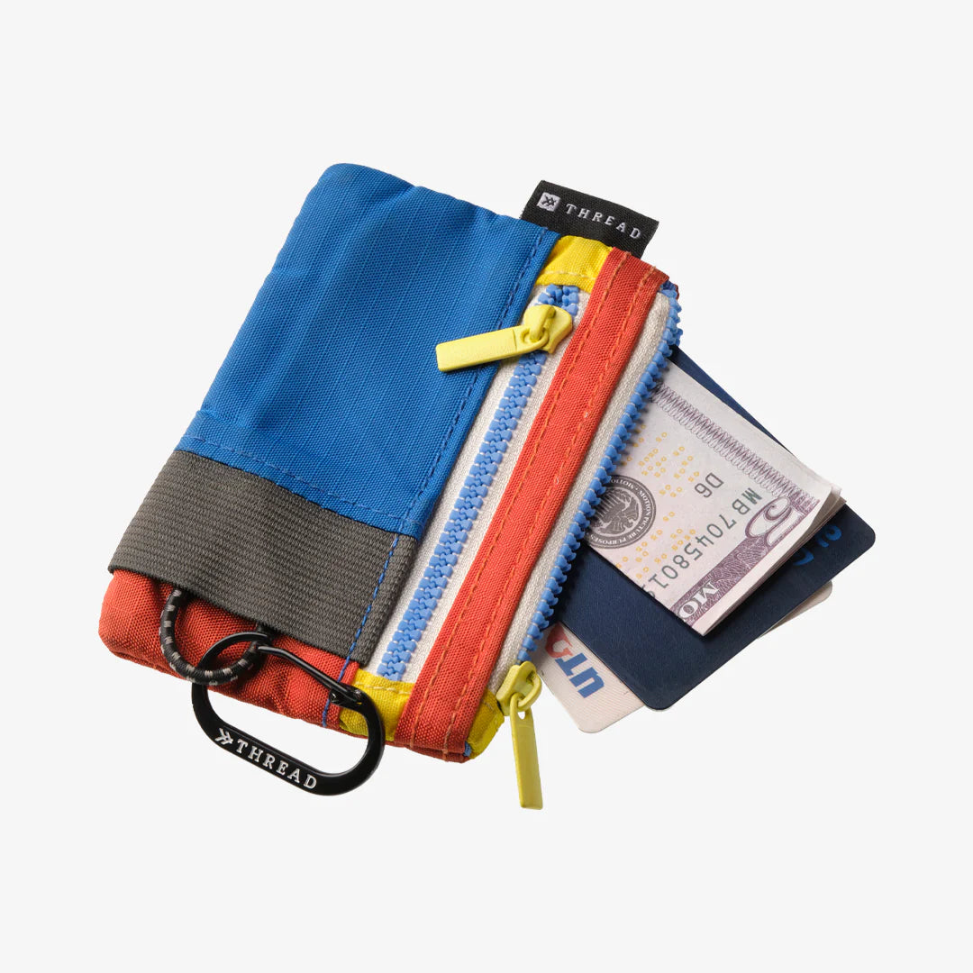 Thread Color Block Pouch Wallet
