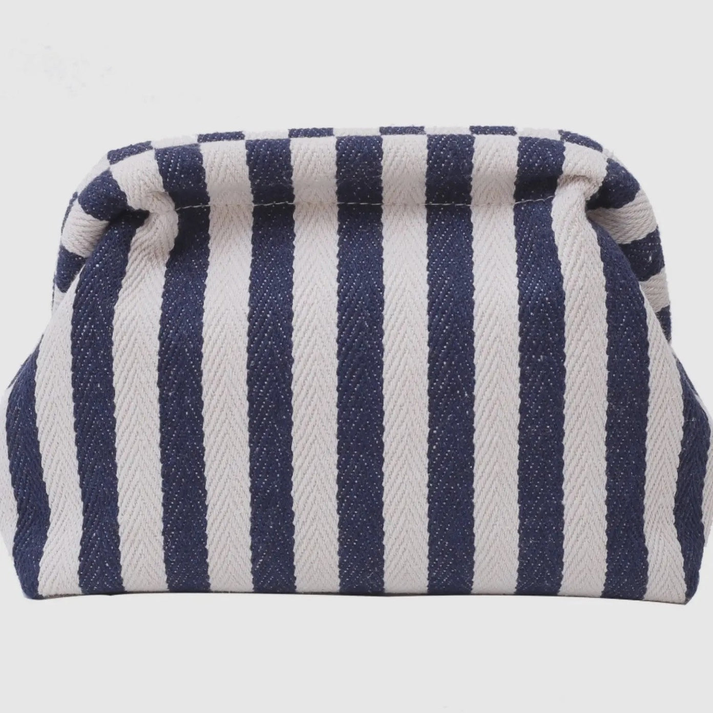Navy Striped Pouch