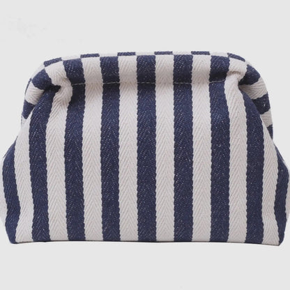 Navy Striped Pouch
