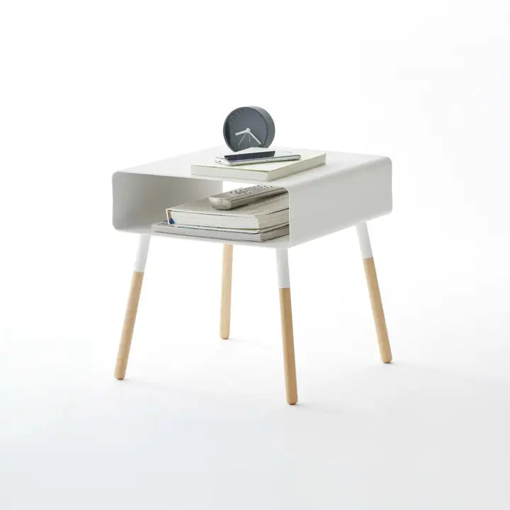 White Side Table with Shelf