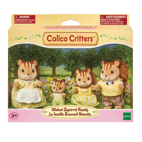 Calico Critters Set of 4 Doll Figures, Chipmunk/Squirrel Family