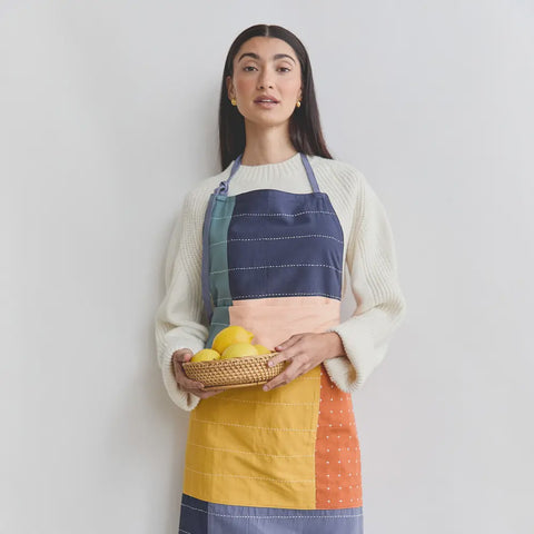 Anchal Colorblock Organic Cotton Bib Apron