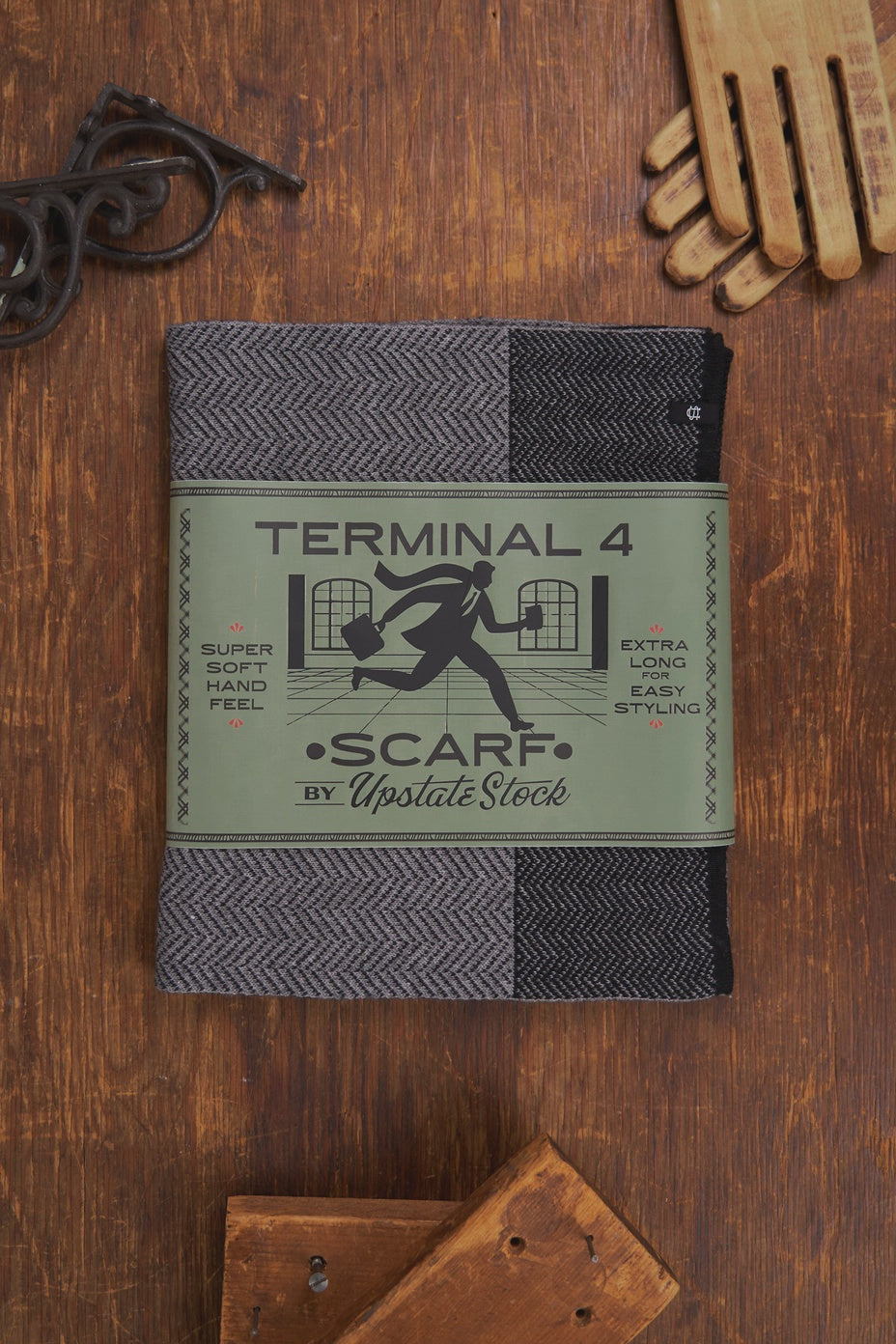 Charcoal Merino Wool and Recycled Poly Terminal 4 Scarf