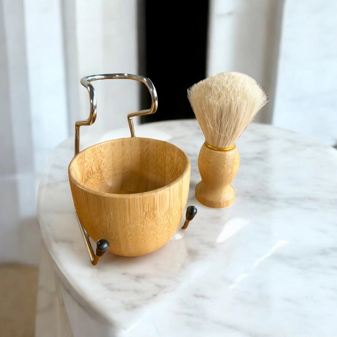 Natural Shaving Brush &amp; Stand