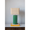 Stoneware Fluted Table Lamp with Raffia Shade- PICK UP ONLY
