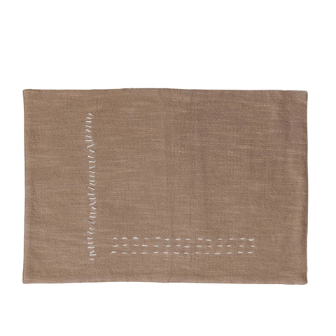 Hand-Embroidered Cotton Placemat