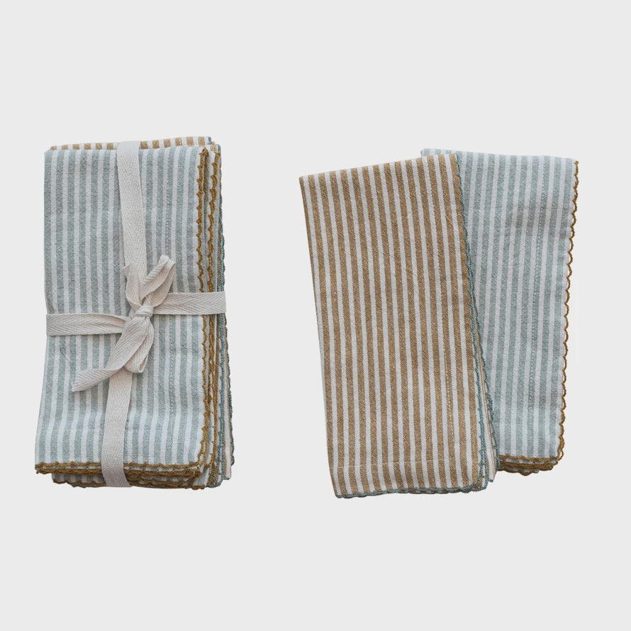 Square Cotton Napkins with Stripes