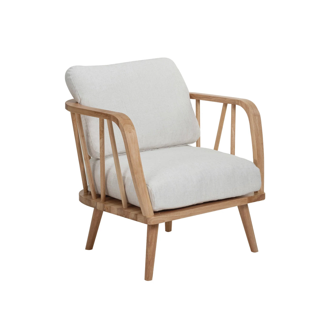Rubberwood Chair w 2 Removable Cushions- PICK UP ONLY