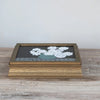 Wood Jewelry Box w Flowers in Vase with Mirror