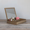 Wood Jewelry Box w Flowers in Vase with Mirror