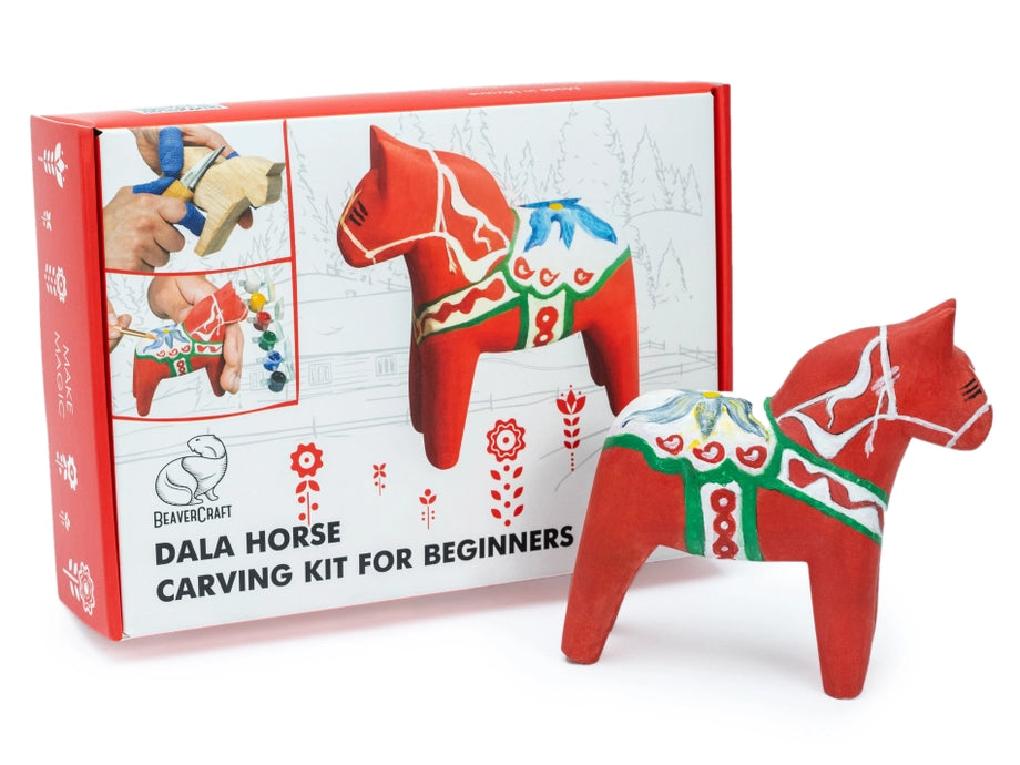 Beaver Creek Dala Horse Carving Kit - Complete Starter Whittling