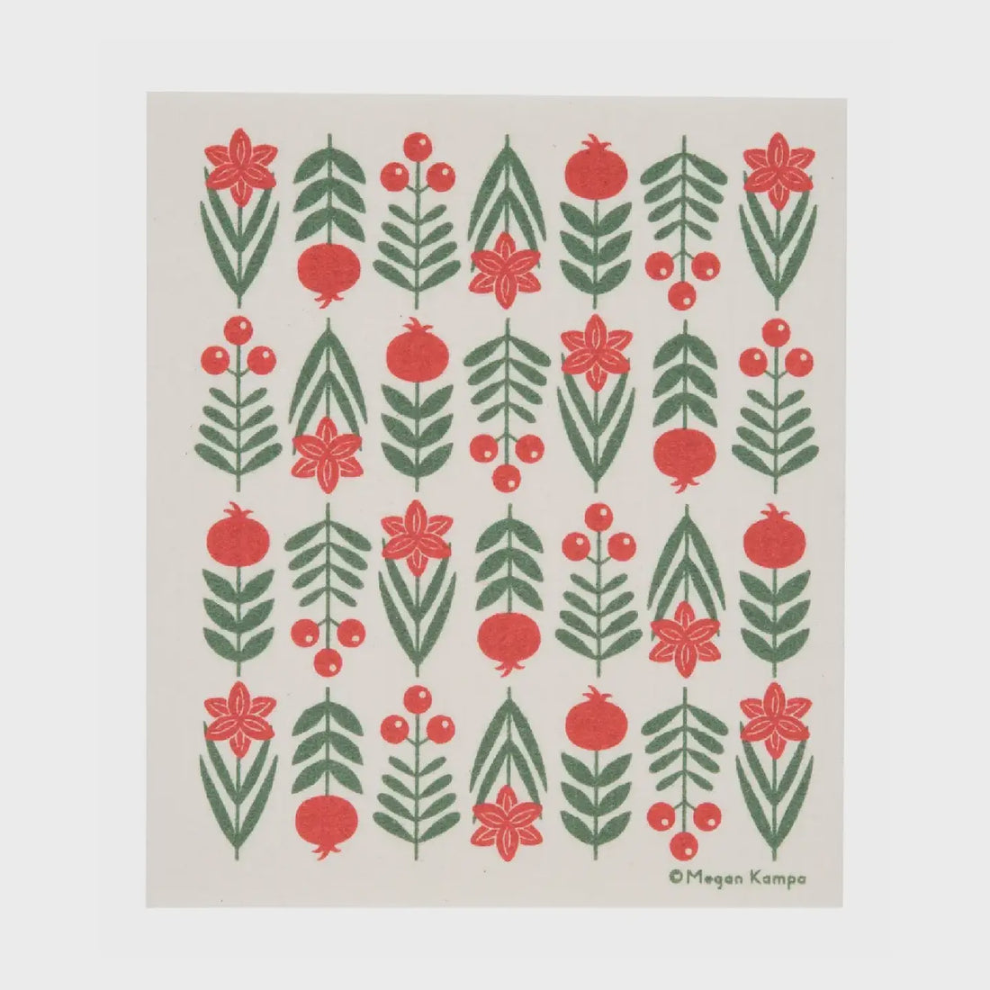 Swedish Dishcloth - Mk Holiday Blooms